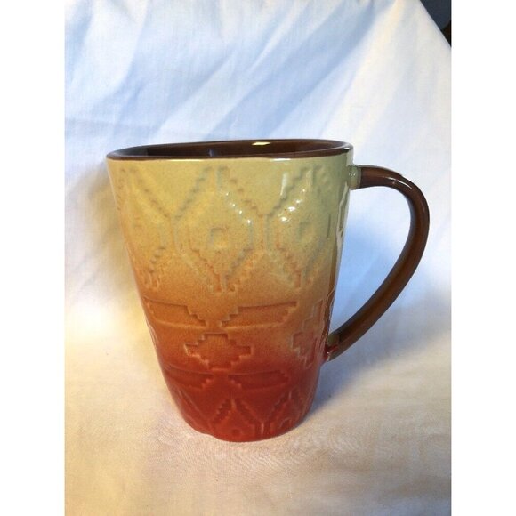 Southwest Fall Mug Red Yellow Brown Orange Ceramic Better Homes 2 Lot - Picture 4 of 14